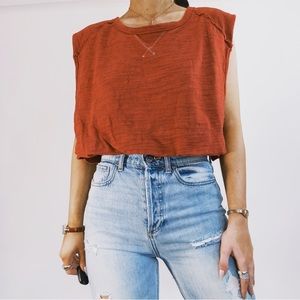 ❤️‍🔥 free people red cropped top new with tags